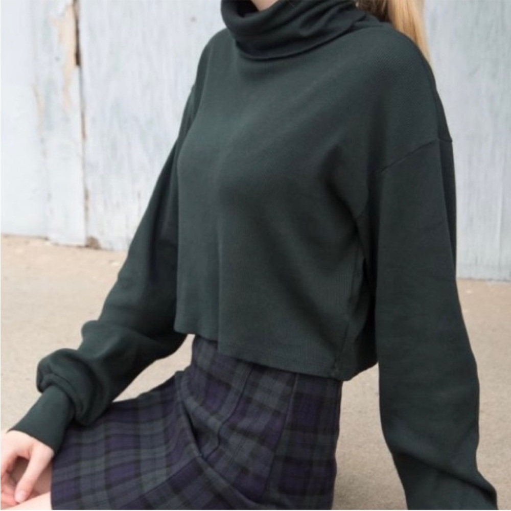 2 PIECE Brandy Melville Angela Rib Turtleneck Top & Cara Skirt set